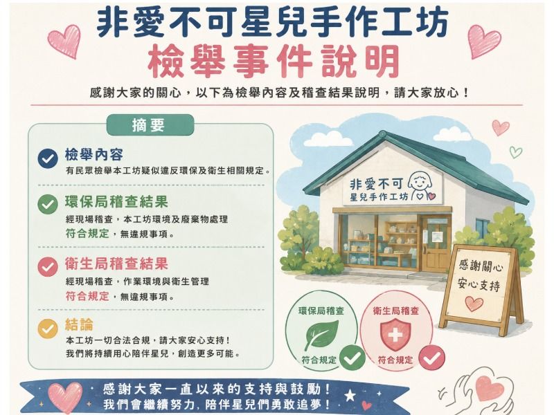 謝謝大家的關心與支持｜檢舉事件說明公告
